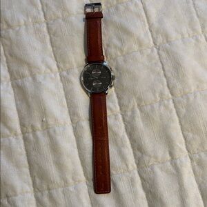 Obaku Denmark Brown Leather Strap Watch with Gray Dial